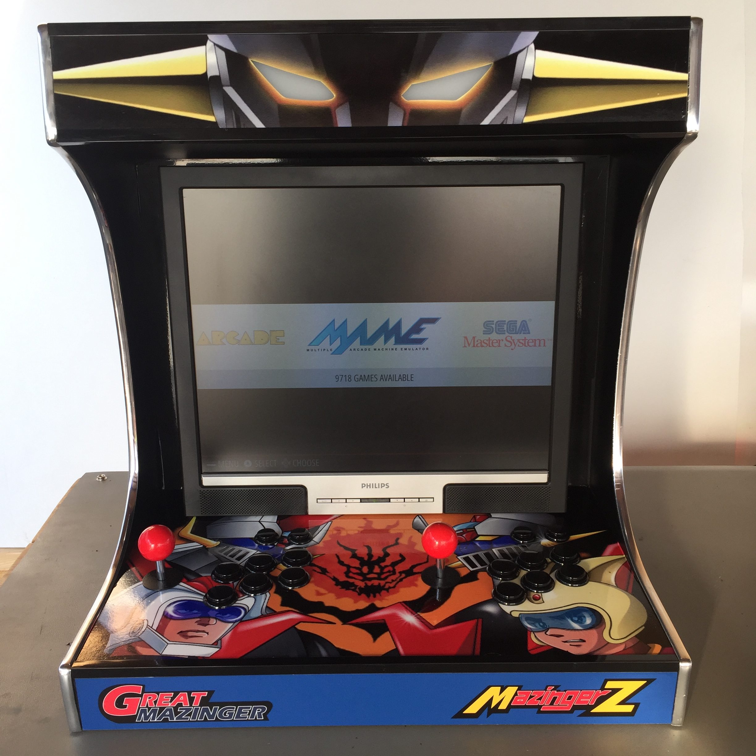 BARTOP MAZINGA OCCHI RETROILLUMINATI  MONITOR 19 POLLICI con UPGRADE A 12000 GIOCHI